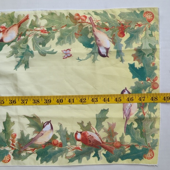 Vintage E. Golz Rush Bird Rectangular Scarf Yellow White - Picture 11 of 12